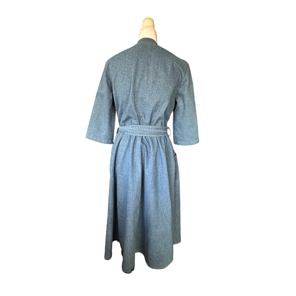 Sewlip Fashion Button Down Denim Western Boho Midi Dress - Picture 3 of 8